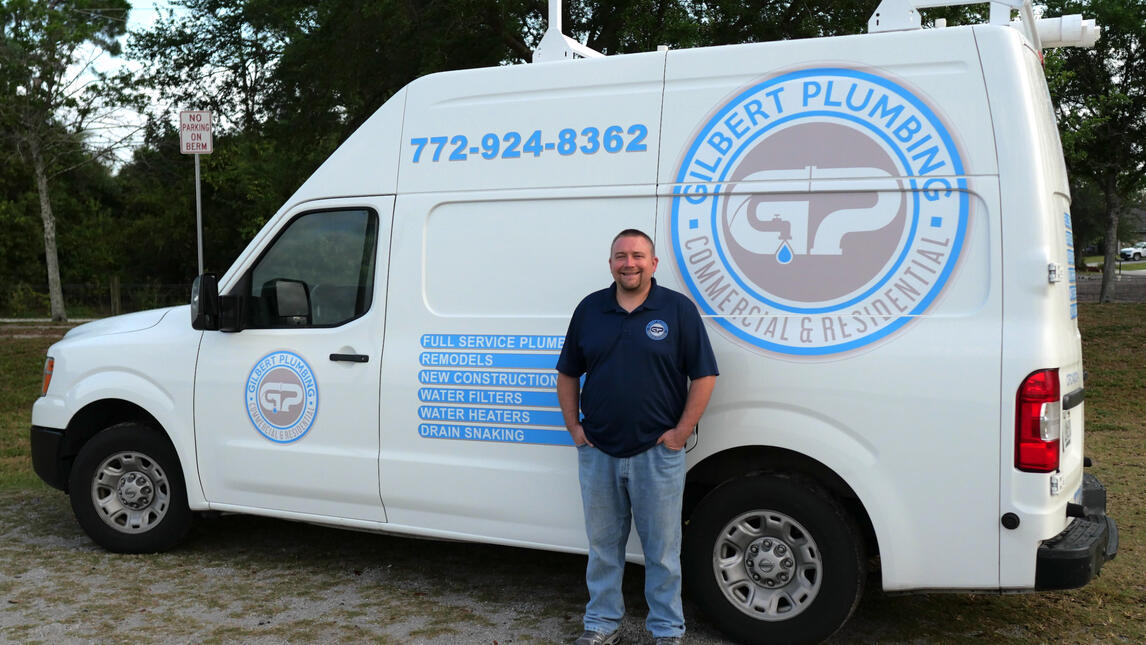 Gilbert Plumbing Co service van in Port St Lucie Florida